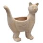 Blumentopf Katze NYMAR aus Terrakotta, outdoor, handmade, beige, 46x27x51cm