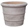 Blumentopf LORNIS aus Terrakotta, 24 Stück, Rillen, handmade, patiniert, outdoor, braun, Ø37-55cm