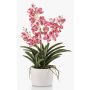 Künstliche Vanda Orchidee PAVRA im Keramiktopf, Wurzeln, pink-weiß, 60cm