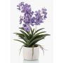 Künstliche Vanda Orchidee PAVRA im Keramiktopf, Wurzeln, violett-weiß, 60cm