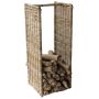 Rattankorb LUMIRA für Brennholz, braun-grau, 42x36x100cm