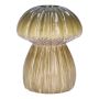 Keramikvase REFELINDE, Pilz Form, Rillen, grün-beige, 12cm, Ø9,5cm