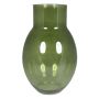 Große Deko Blumenvase AFRODITA, Glas, grün-klar, 40cm, Ø22cm
