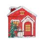 Keramik Haus Pflanztopf ARMAS, weihnachtlich, rot-weiß, 15x14x16cm