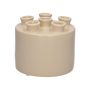 Dolomit Vase VIVIANNE mit 6 Öffnungen, sand, 10,5cm, Ø12cm