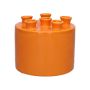 Dolomit Vase VIVIANNE mit 6 Öffnungen, orange, 14,3cm, Ø17cm