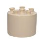 Dolomit Vase VIVIANNE mit 6 Öffnungen, sand, 14,3cm, Ø17cm