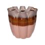 Keramikvase WIKTORIA mit 8 Öffnungen, lila-braun-rosa, 19cm, Ø19cm