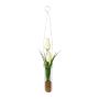 Kunst Tulpen Gesteck FRUKE in Hängevase, weiß, 35cm