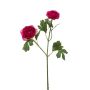 Dekozweig Ranunkel Blumenzweig FLORANCE, dunkelpink, 45cm
