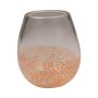 Windlicht CORSI, Glas, gesprenkelt, orange-klar, 12cm, Ø9cm