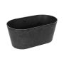 Ovale Pflanzschale LIMANI aus Kunststoff, schwarz, 27x15x11cm