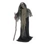 Halloween Dekoration Skelett WILBERT, Umhang, Stock, Bewegungs- Soundfunktion, LEDs, 160cm