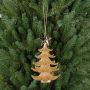 Tannenbaum Hänger RION mit Stern, Acryl, Glitzer, gold, 12cm, Ø9cm