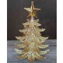 Tannenbaum Hänger RION mit Stern, Acryl, Glitzer, gold, 12cm, Ø9cm