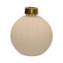 Glas Dekoflasche Weihnachtskugel ZIMA mit Rillen, beige-matt, 10,5cm, Ø9,8cm