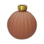 Glas Dekoflasche Weihnachtskugel ZIMA mit Rillen, mocha-matt, 10,5cm, Ø9,8cm