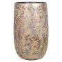 Keramikvase im Retro Style MAGO, Wischoptik, gold, 30cm, Ø19cm