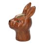 Stielblumenvase Kaninchen BUNCHY aus Keramik, braun, 7,5x7x10cm