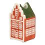 Deko Haus Blumenvase HOMEN mit Motiv, Keramik, braun-grün, 4,8x4,2x9cm
