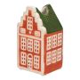 Deko Haus Blumenvase HOMEN mit Motiv, Keramik, braun-grün, 6,2x5,5x12cm