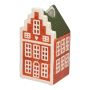 Deko Haus Blumenvase HOMEN mit Motiv, Keramik, braun-grün, 8,5x7,5x16,3cm