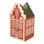 Deko Haus Blumenvase HOMEN mit Motiv, Keramik, braun-grün, 11,5x10,2x22cm