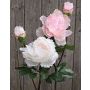 Textil Pfingstrose FABIENNE, rosa-weiß, 50cm, Ø12cm