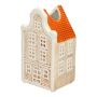 Deko Haus Blumenvase HOMEN mit Motiv, Keramik, beige-orange, 8,8x7,5x16,3cm
