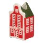 Deko Haus Blumenvase HOMEN mit Motiv, Keramik, rot-grün, 4,8x4,2x9cm