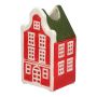 Deko Haus Blumenvase HOMEN mit Motiv, Keramik, rot-grün, 6,5x5,5x12cm