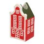 Deko Haus Blumenvase HOMEN mit Motiv, Keramik, rot-grün, 8,8x7,5x16,3cm