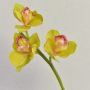 Kunstblume Zweig Cymbidium Orchidee SERAPHINA, grün-rosa, 45cm, Ø10-13cm
