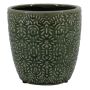 Keramik Blumentopf JAIRO mit Muster, olivgrün, 10cm, Ø11cm