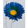 Kunstblume Gerbera LEVKE, blau-gelb, 55cm, Ø10cm