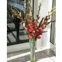 Künstliche Gladiolen MICHELLE in Vase, rot, 120cm, Ø12cm