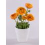 Kunstblume Ranunkel MAYLIN im Terracotta Topf, orange, 35cm, Ø3-8cm