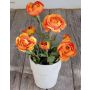 Kunstblume Ranunkel MAYLIN im Terracotta Topf, orange, 35cm, Ø3-8cm