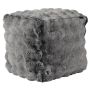Pouf aus Teddy Stoff SVAVA, Bubble Optik, grau, 40x40x45cm