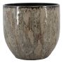 Pflanztopf aus Terrakotta VELUM mit Maserung, taupe, 20cm, Ø20cm
