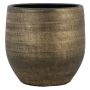 Übertopf DELTA mit Rillen, Keramik, gold, 17cm, Ø19cm