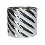Pflanztopf WIRLSON aus Dolomit, gedreht, silber-metallic, 13,2cm, Ø14cm