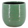 Keramik Pflanztopf ISOLAS mit Rillen, grün, 19cm, Ø21cm