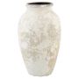 Keramik Pflanzvase SENTIF mit Struktur, antikweiß, 50cm, Ø26cm