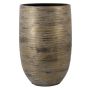 Keramik Pflanzvase RODYN mit Rillen, Farbverlauf, braun, 50cm, Ø32cm