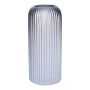 Glasvase ALBURGIS mit Rillen, silber-metallic, 20cm, Ø8,7cm