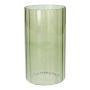 Deko Vase BLANDINA, Glas, Rillen, grün-transparent, 18cm, Ø10cm