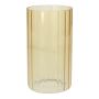 Deko Vase BLANDINA, Glas, Rillen, gelb-transparent, 18cm, Ø10cm