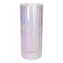 Deko Vase BLANDINA, Glas, Rillen, lila-irisierend-transparent, 24cm, Ø10cm