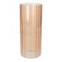 Deko Vase BLANDINA, Glas, Rillen, altrosa-transparent, 24cm, Ø10cm